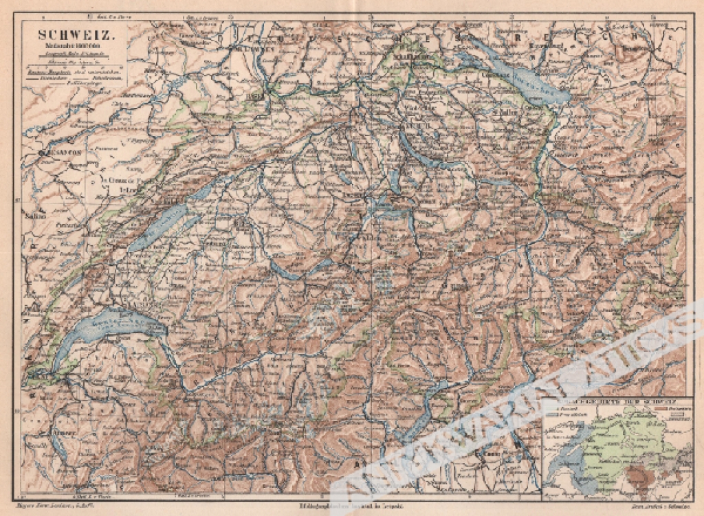 [mapa, 1897] Schweiz [Szwajcaria]