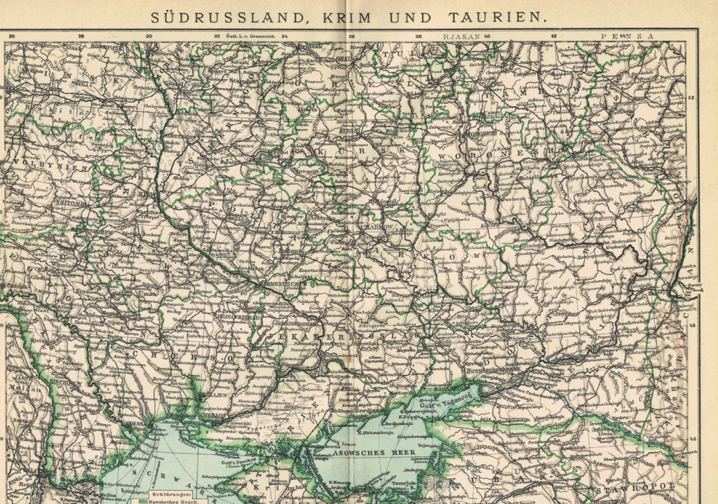 [mapa, 1895] Sudrussland, Krim und Taurien [Rosja Południowa, Krym i Wołyń, [Ukraina]]