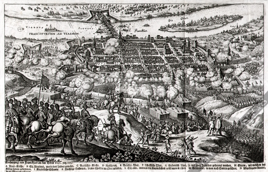 [rycina, ok. 1650] Oblężenie Frankfurtu nad Odrą [wojna trzydziestoletnia]
