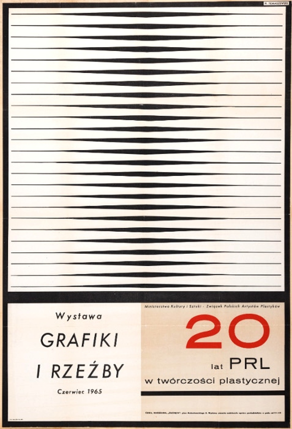 [plakat 1965] 20 lat PRL w twórczości plastycznej. Wystawa grafiki i rzeźby, czerwiec 1965