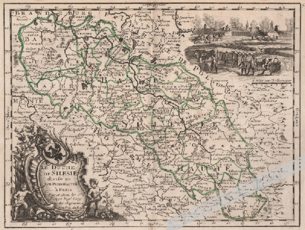[mapa, Śląsk, 1743] Le Duche De Silesie divisé en XVII. Principautees
