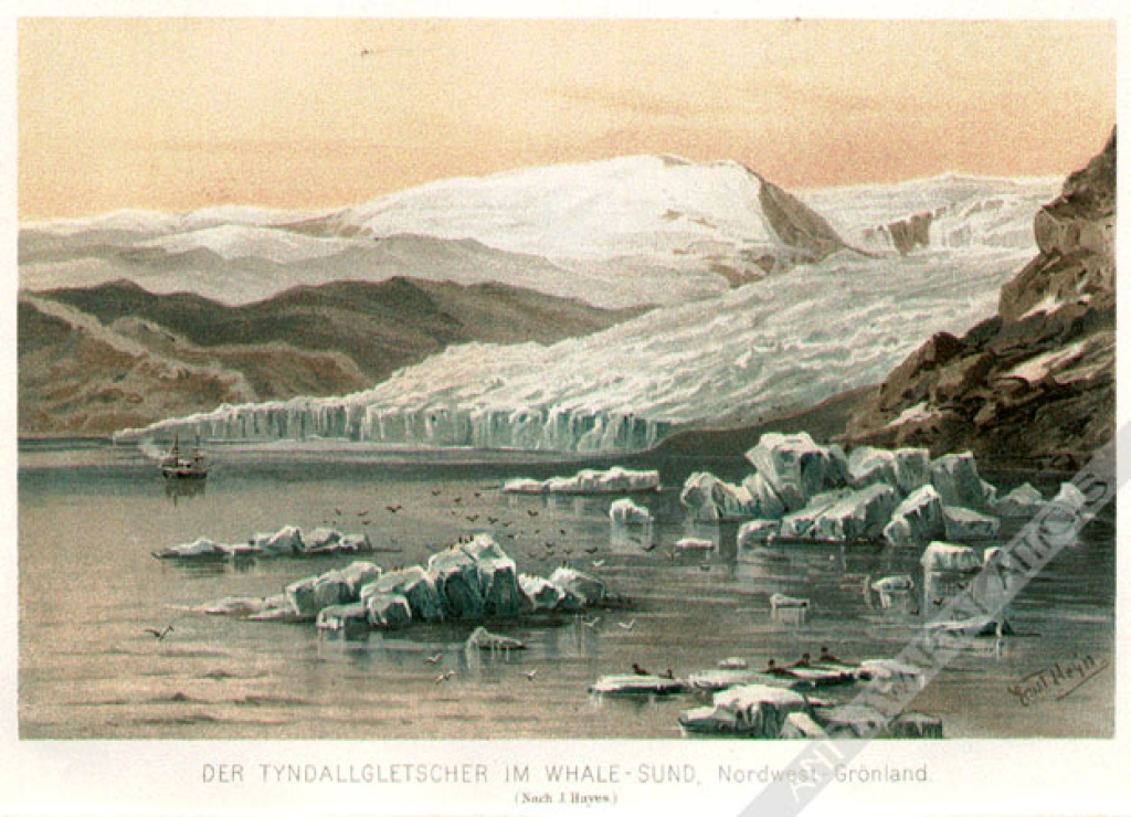 [rycina, ok. 1900] Der TyndallGletscher im Whale-Sud, Nordwest-Gronland  [lodowiec na Grenlandii]