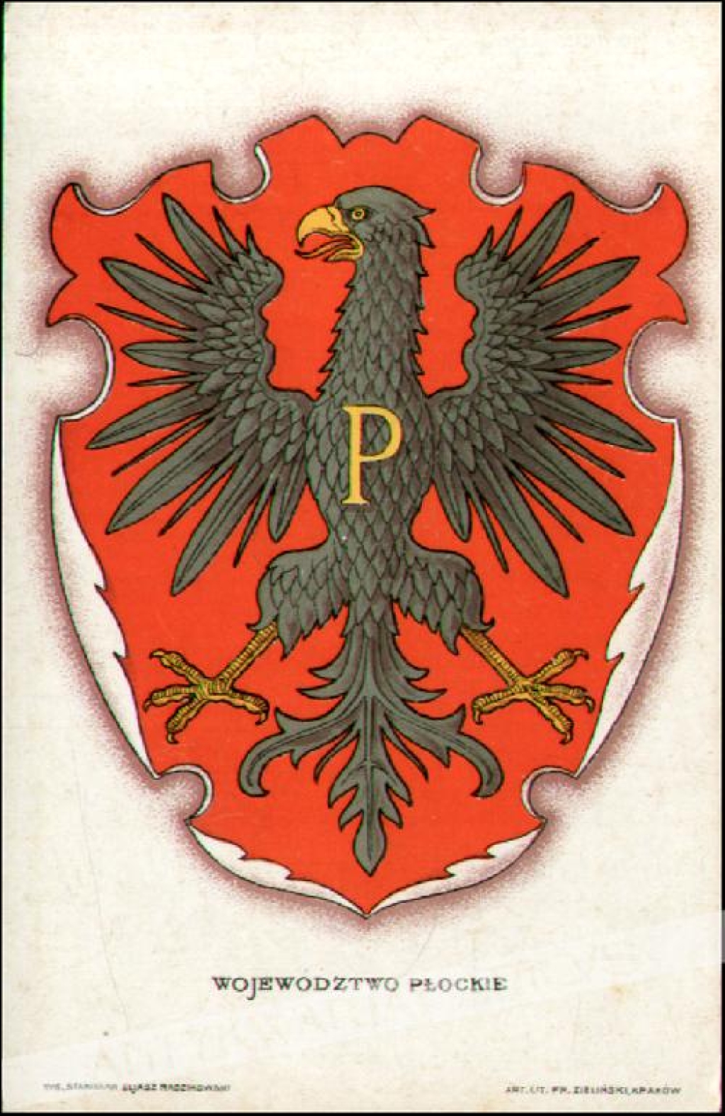 [pocztówka, ok. 1910] Województwo Płockie [herb]