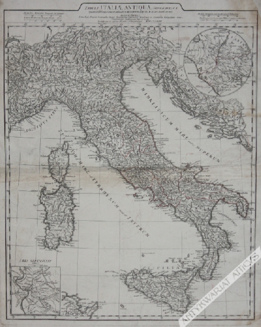 [miedzioryt, 1784] Tabula Italiae Antiquae geographica