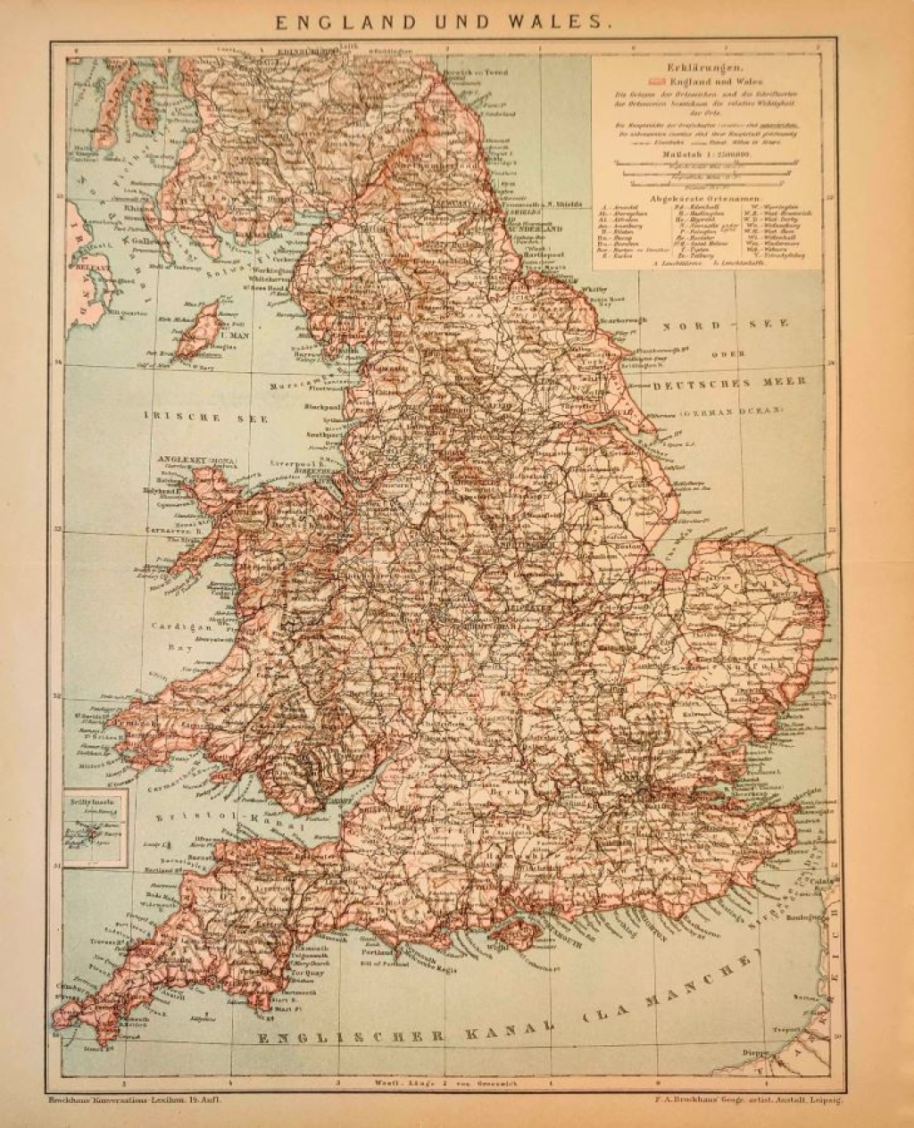 [mapa, 1894] England und Wales [Anglia i Walia]