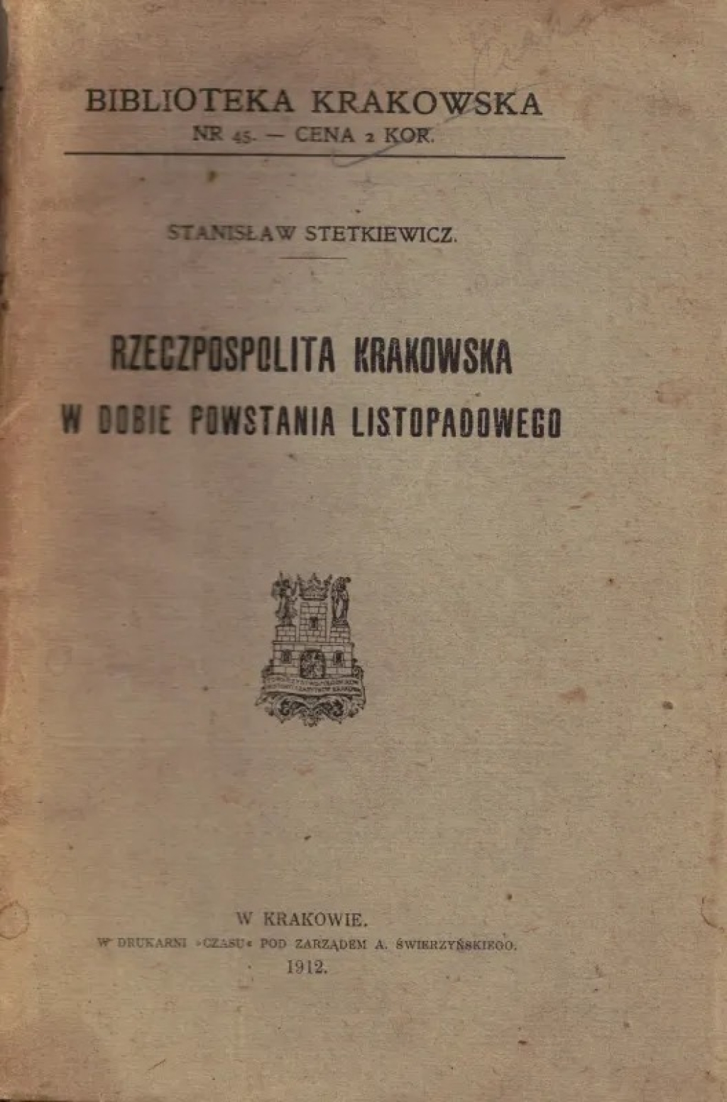 Rzeczpospolita Krakowska w dobie powstania listopadowego