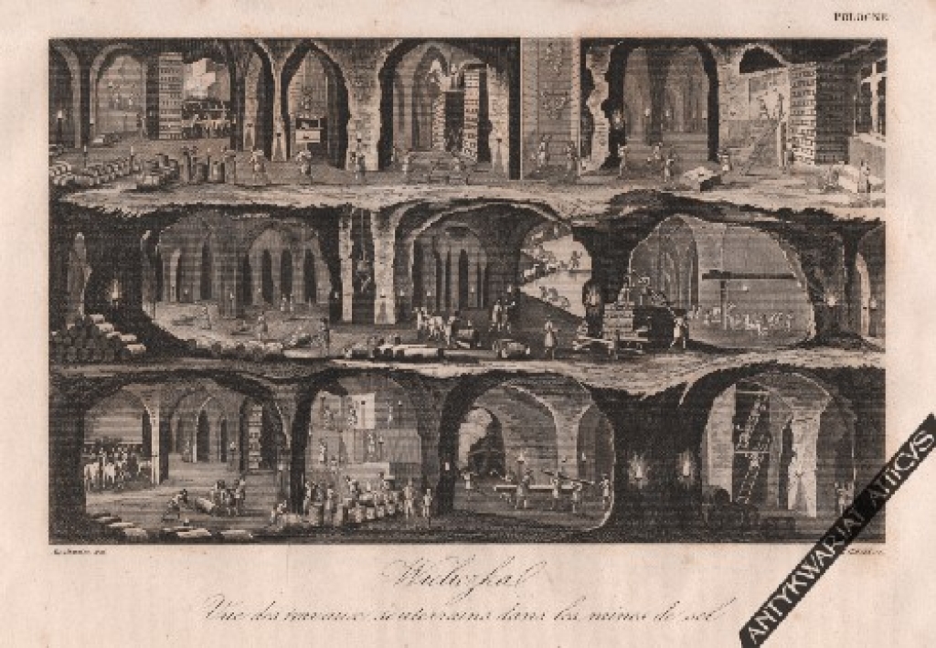 [rycina, ok. 1836] Wieliczka. Vue des travaux souterrains dans les mines de sel