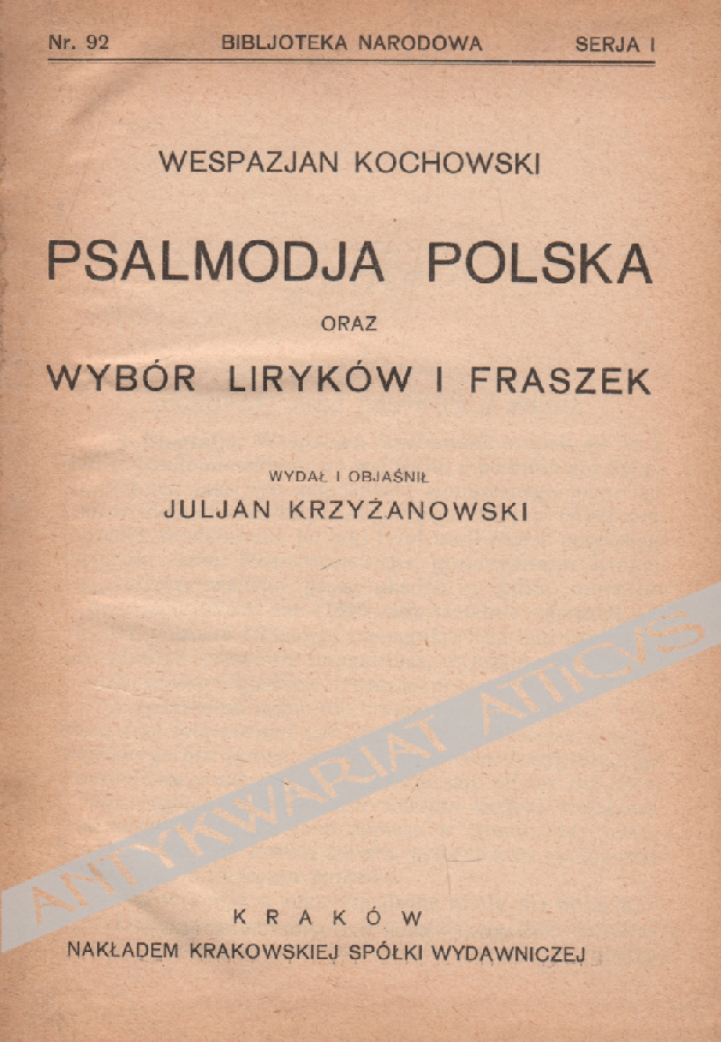 Psalmodja polska oraz Wybór liryków i fraszek