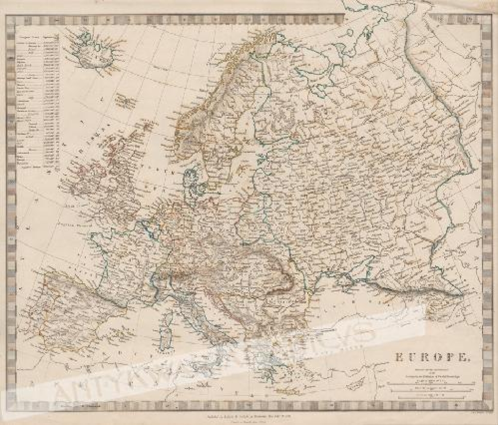 [mapa Europy, ok.1836] Europe Published under the Superintendence of the Society for the Diffusion of Usefull Knowledge