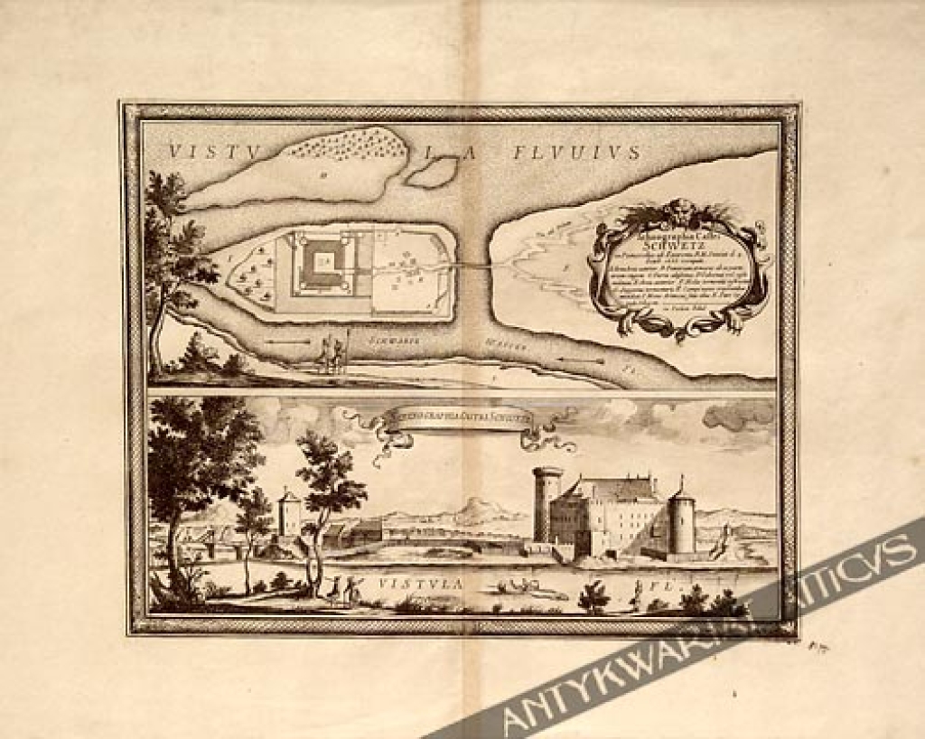 [rycina, Świecie, 1696] Ichnographia Castri Schwetz in Pomerellia ab Exercitu R.M. Suecicae d. 4 Octob: 1655 occupati 