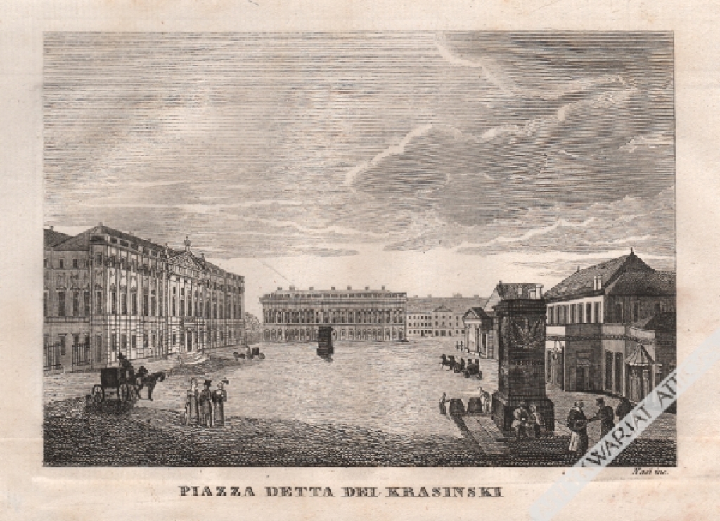 [rycina, Warszawa, 1831] Piazza detta del Krasinski [Plac Krasińskich]