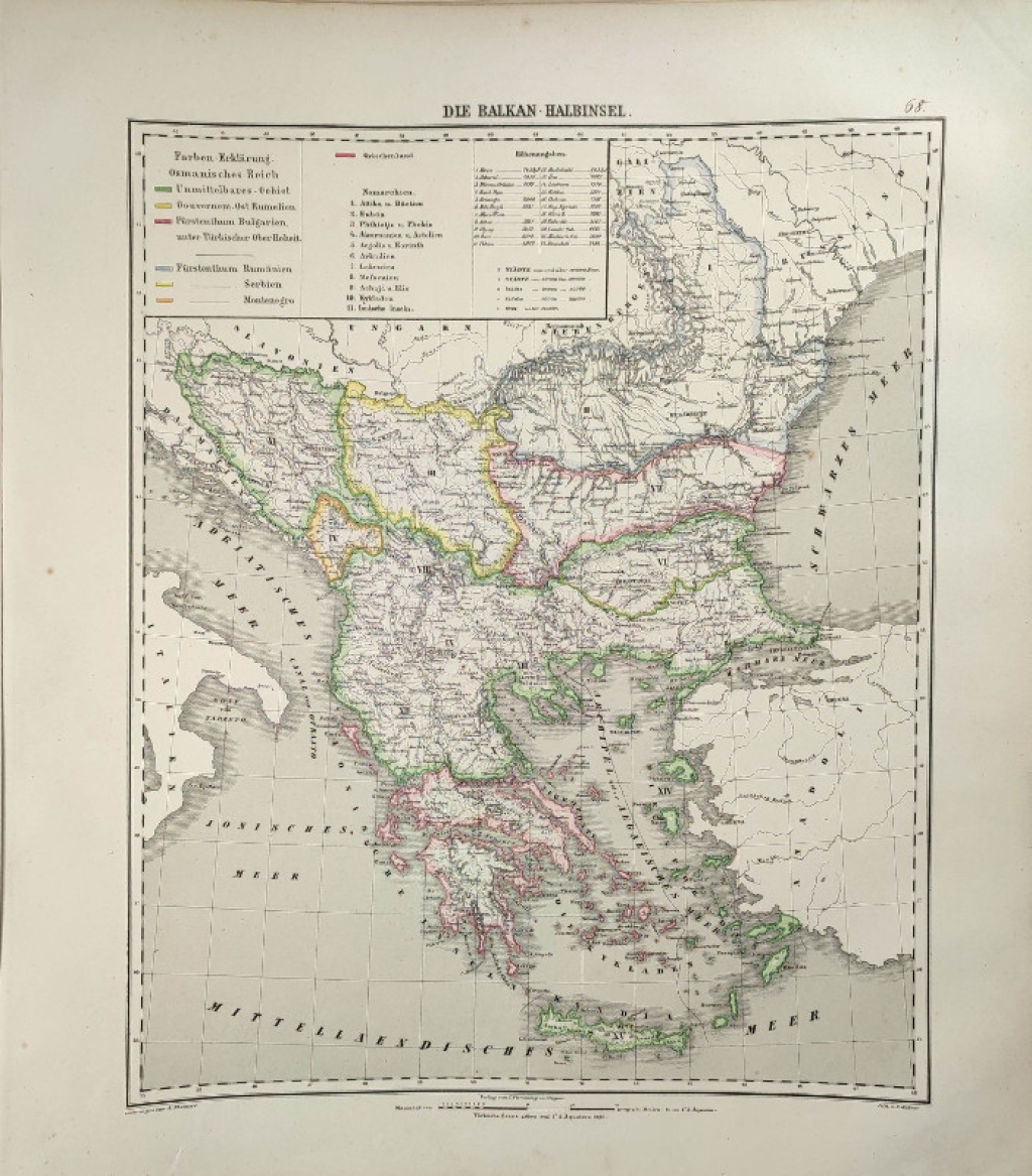 [mapa, 1879] Die Balkan-Halbinsel [półwysep bałkański]