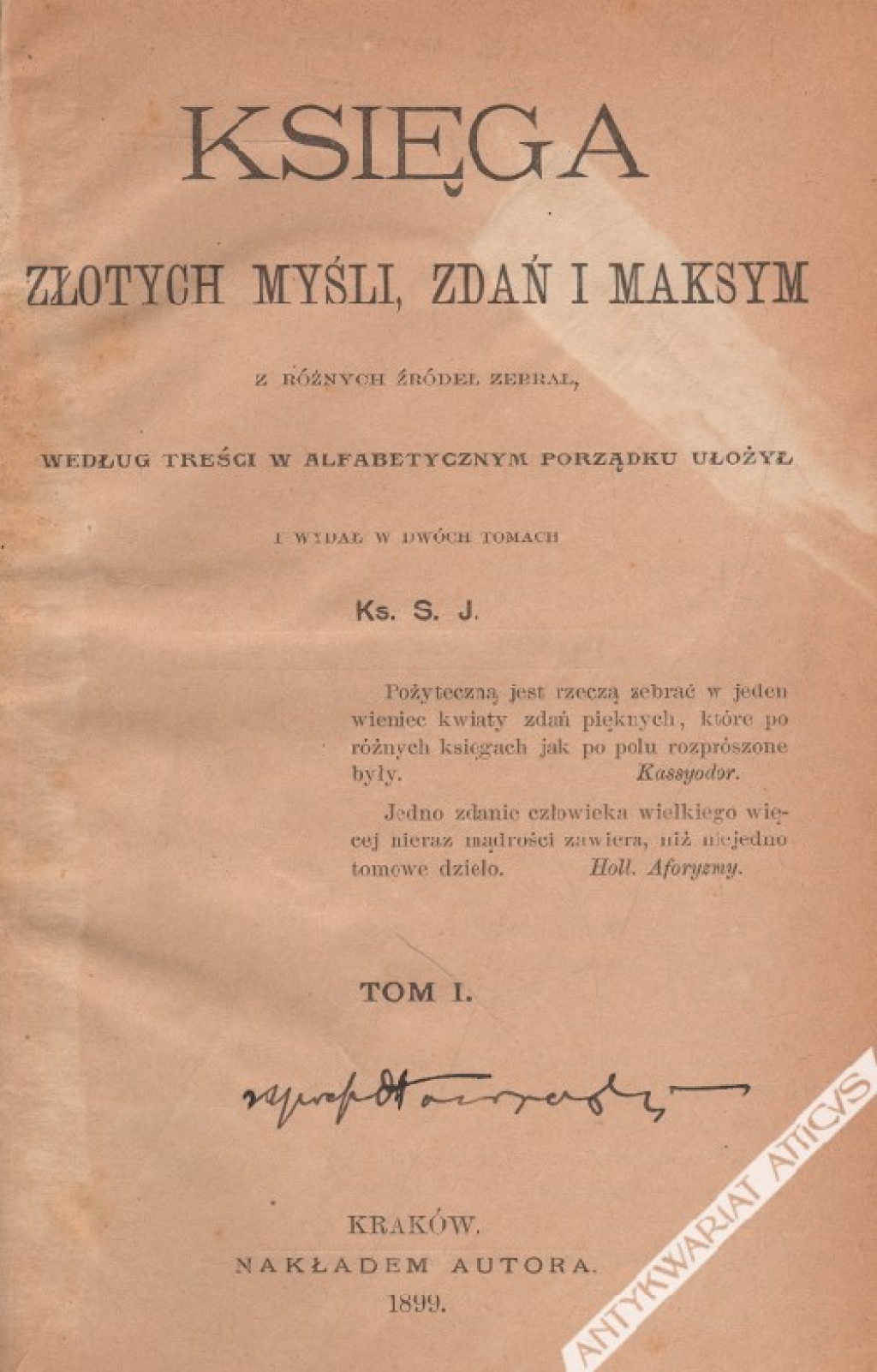 Księga złotych myśli z różnych źródeł, t. I-II