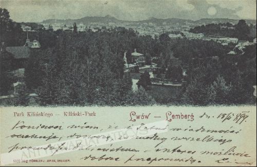 [pocztówka, ok. 1899] Lwów. Park Kilińskiego. Lemberg. Kiliński-Park