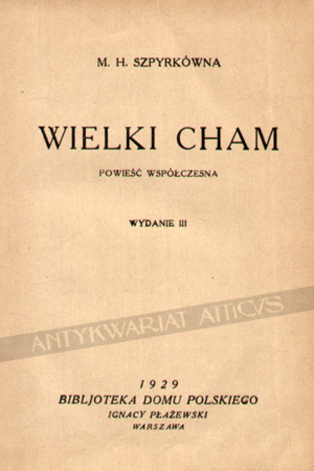 Wielki cham. Powieść współczesna