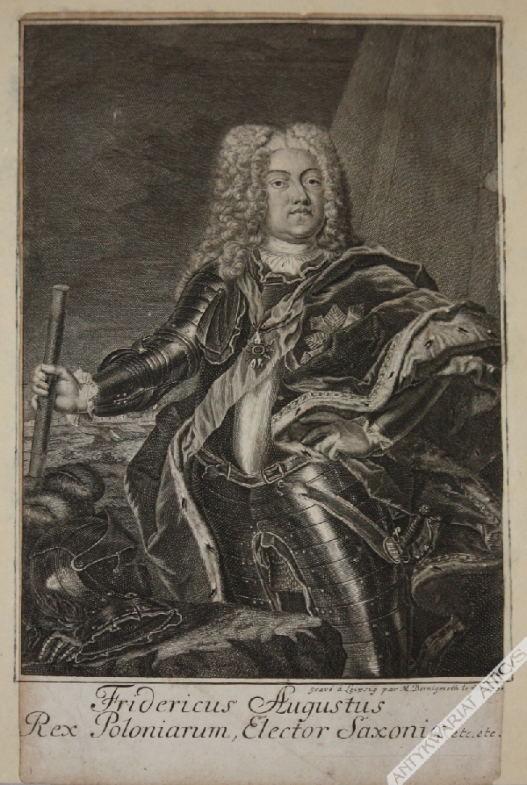 [rycina, 1734] Fridericus Augustus Rex Poloniarum, Elector Saxoniae, etc. ect. [August II Mocny]

