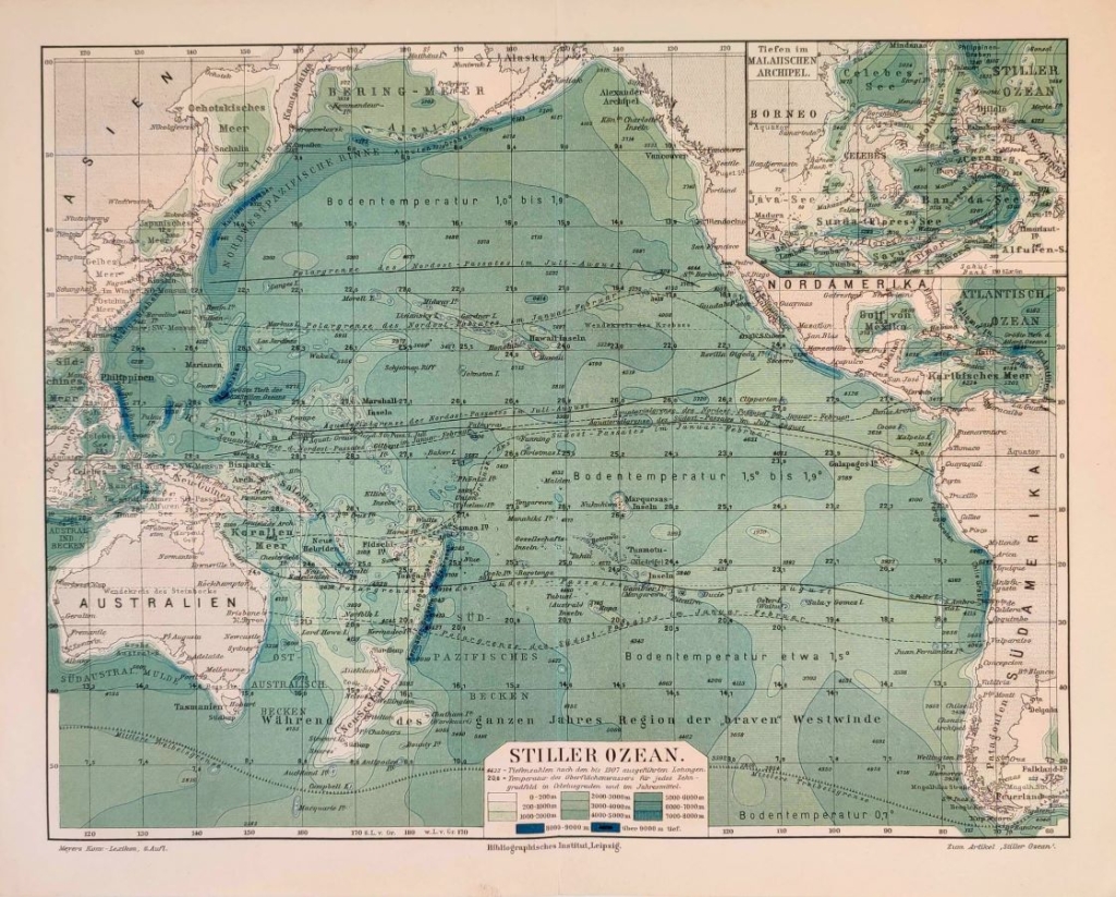 [mapa, Ocean Spokojny, 1907] Stiller Ozean