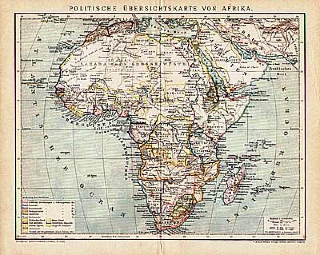 [mapa, 1896] Politische Ubersichtkarte von Afrika [mapa polityczna Afryki]