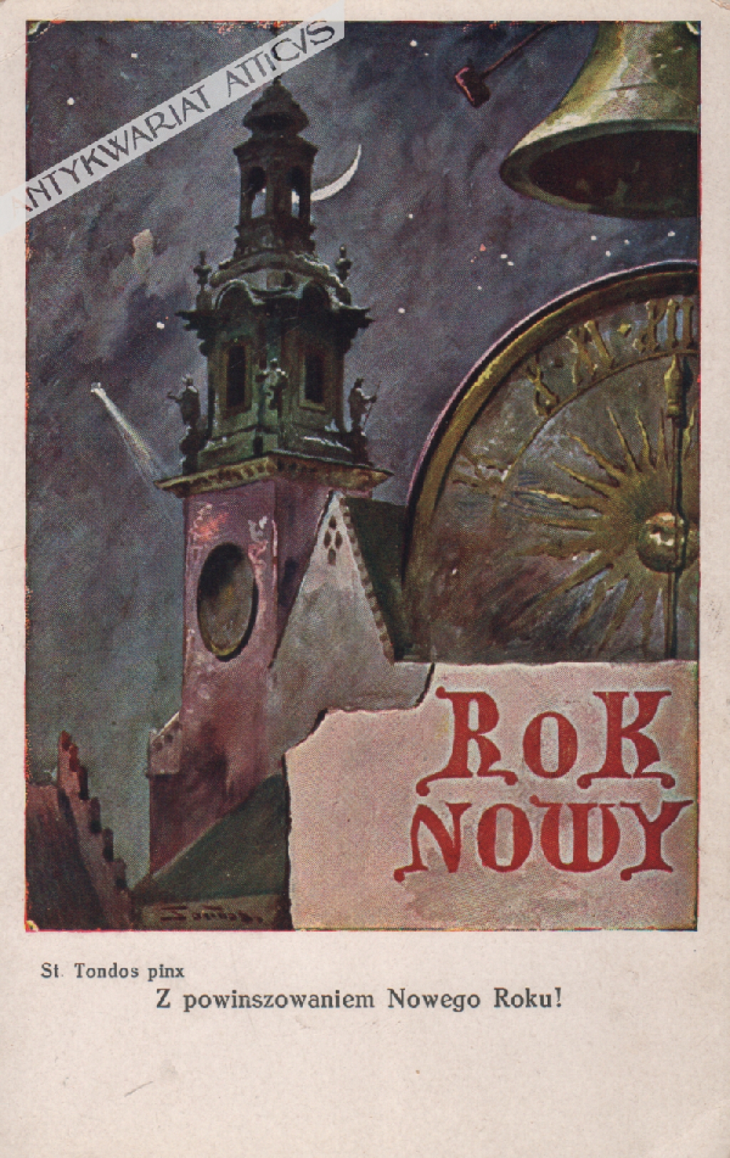 [pocztówka, ok. 1920] Z powinszowaniem Nowego Roku!