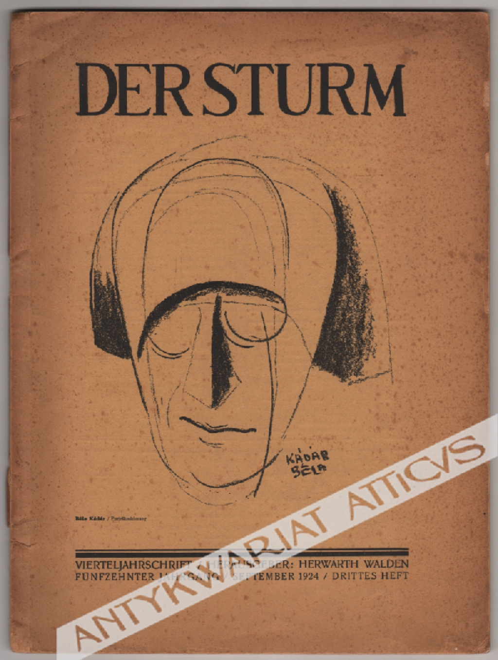 Der Sturm. Monatsschrift. 15. Jahrgang, 3. Heft. September 1924.  [H. Berlewi, H. Arp, K. Schwitters, F. Marc]