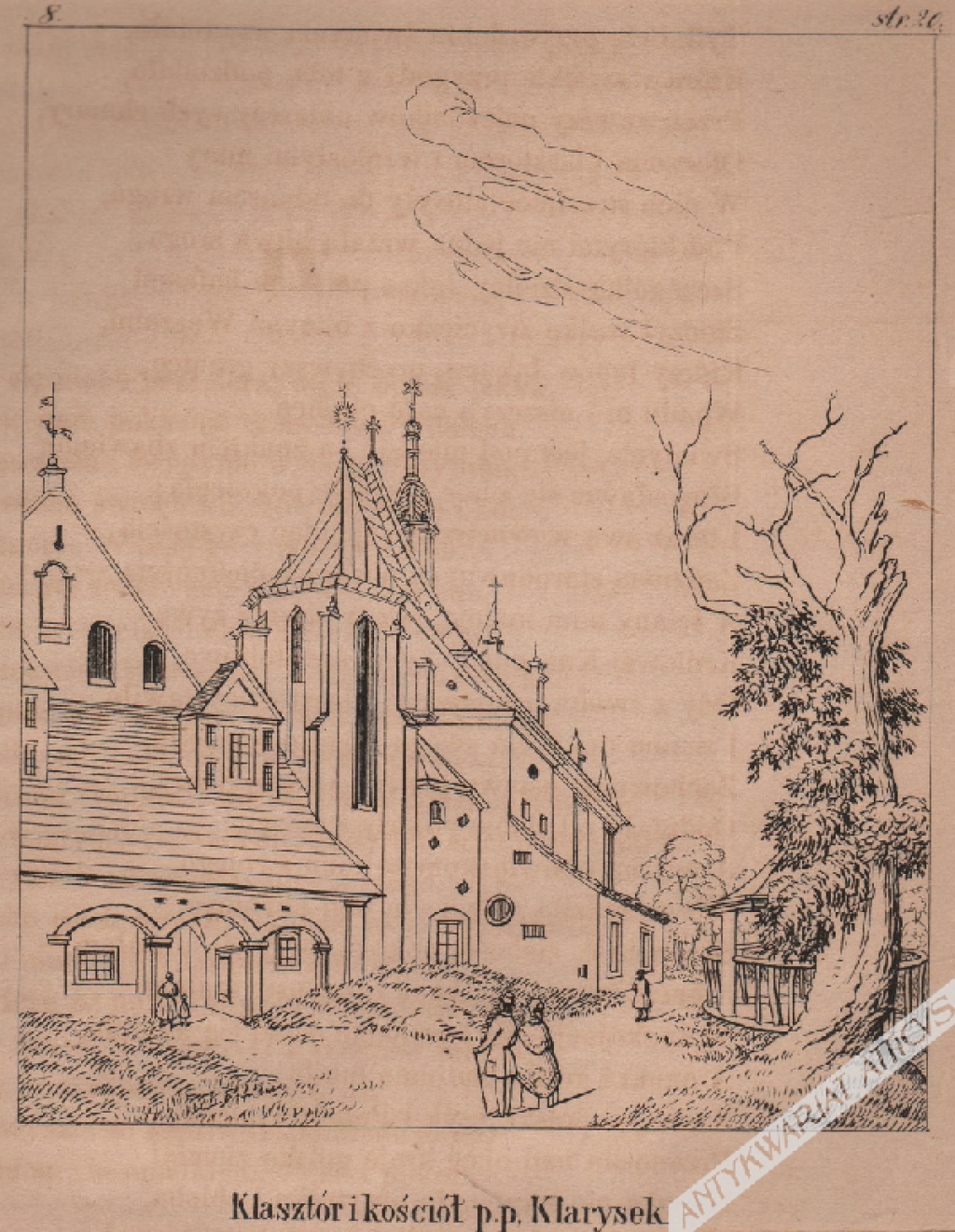 [rycina, 1860] Klasztor i kościół pp. Klarysek w Starym Sączu