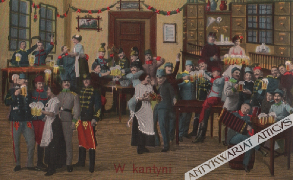 [pocztówka, ok. 1916] W kantyni  [W kantynie]
