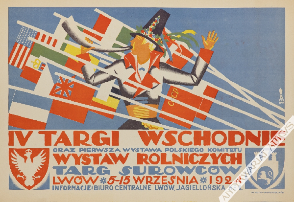 [plakat, 1924] IV Targi Wschodnie oraz Pierwsza Wystawa Polskiego Komitetu Wystaw Rolniczych. Targ Surowców. Lwów 5-15 września 1924