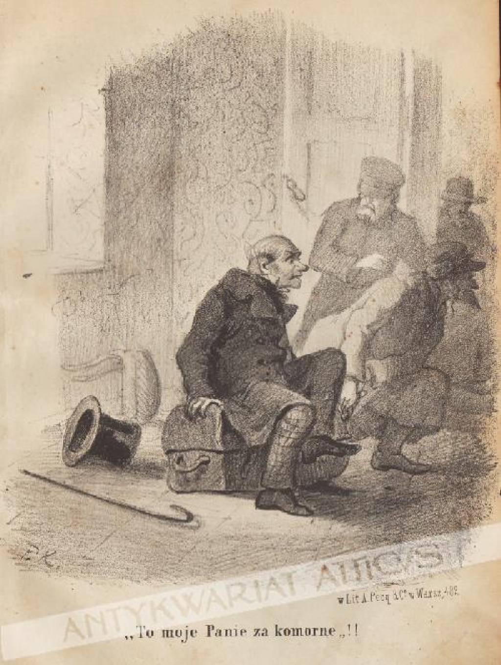 [rycina, 1858] "To moje Panie za komorne"!!