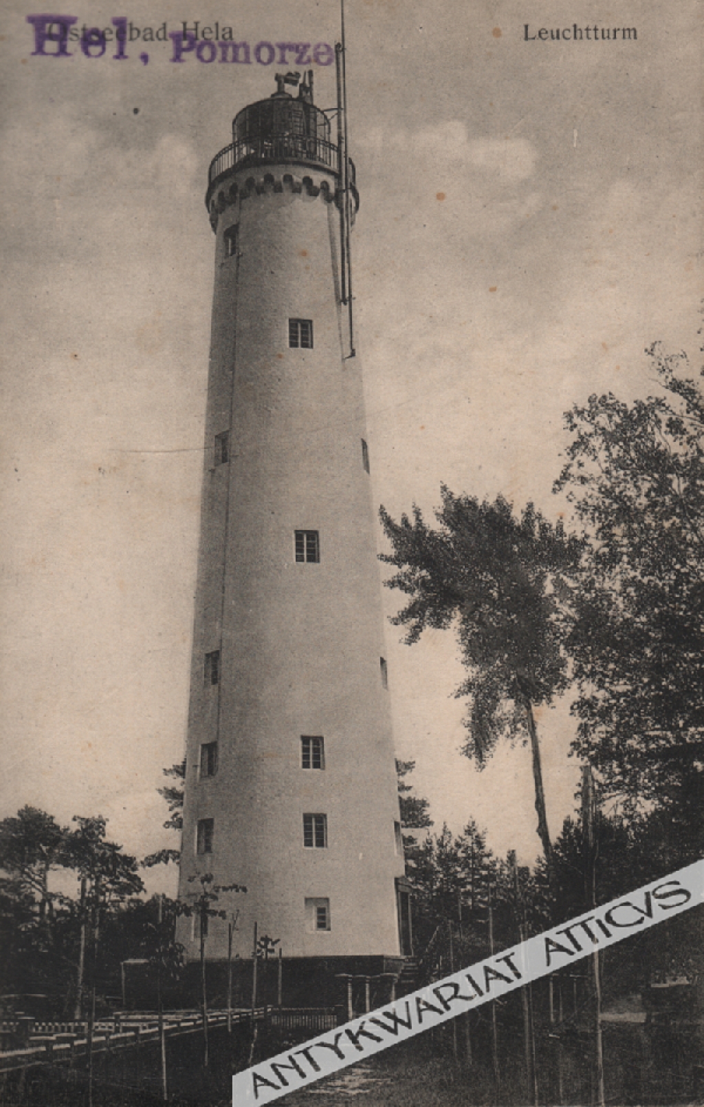 [pocztówka, przed 1919] [Hel. Latarnia morska]  Ostseebad Hela. Leuchtturm
