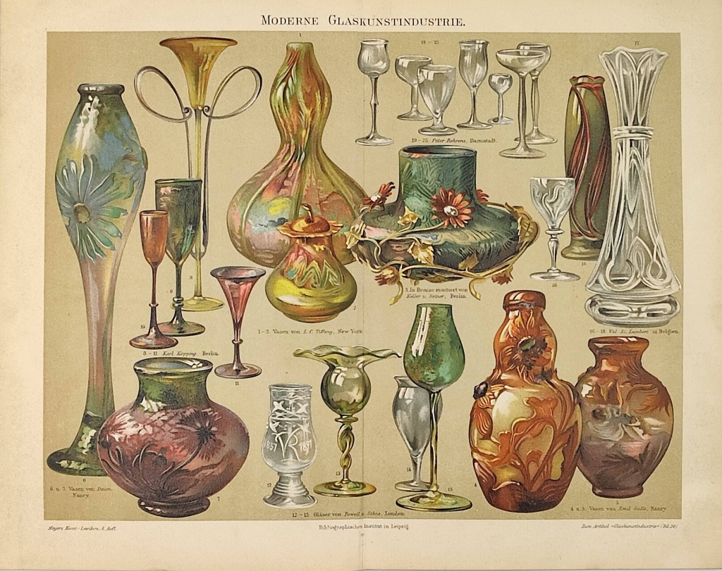 [rycina, 1908] Moderne Glaskunstindustrie [szkła secesyjne]