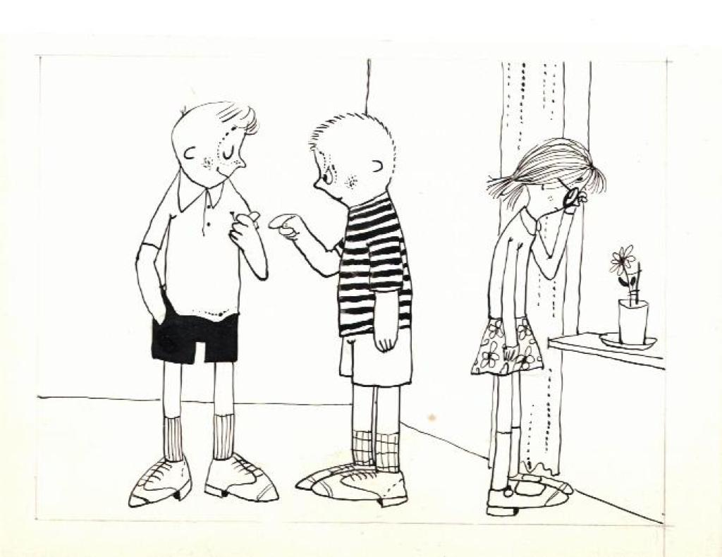 [rysunek, 1977] [Danka i chłopcy]