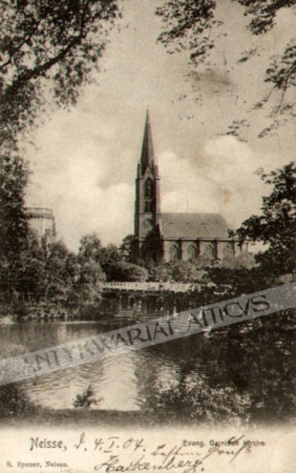 [pocztówka] [Nysa. Kościół garnizonowy] Neisse. Evang. Garnisch Kirche