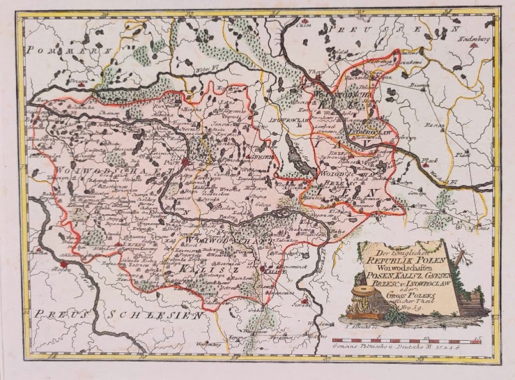 [mapa, Wielkopolska, 1789] Der Koniglichen Republik Polen Woiwodschaften Posen, Kalisz, Gnesen, Brzesc, Inowroclaw oder Gross Polens westlicher Theil Nro 39