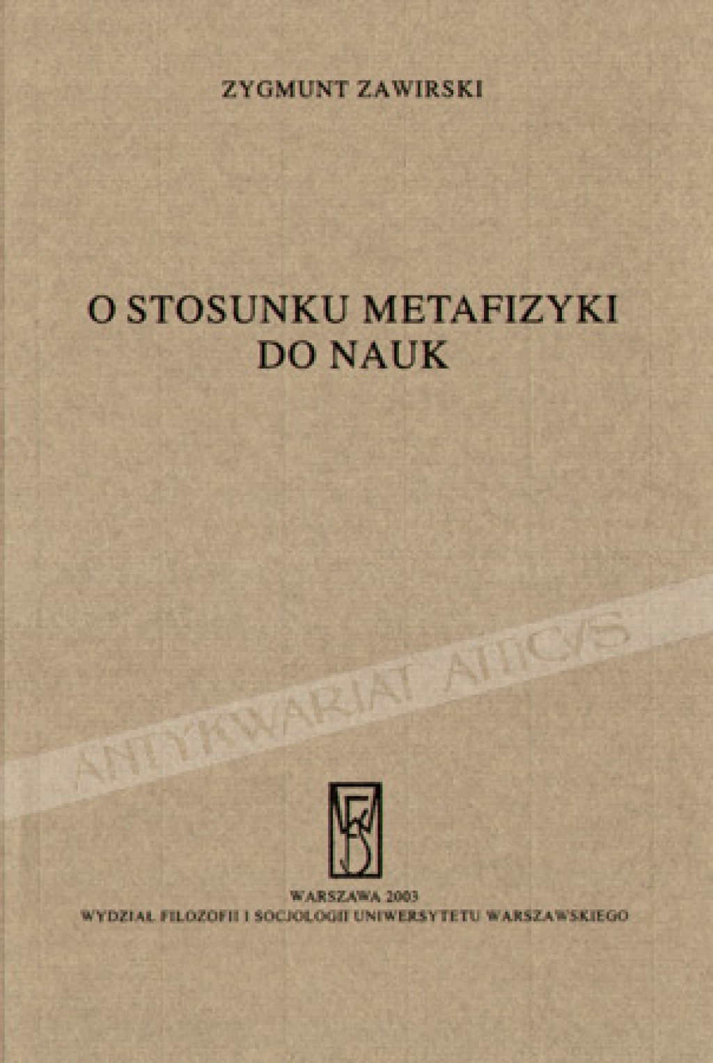 O stosunku metafizyki do nauk