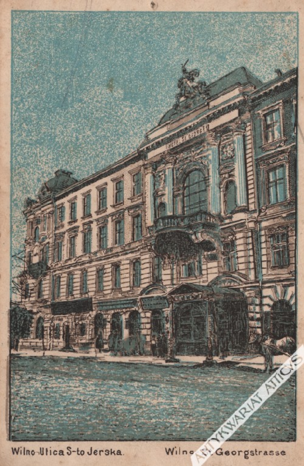 [pocztówka, ok. 1917] Wilno. Ulica S-to Jerska [ul. Świętojerska] Wilno-St Georgstrasse