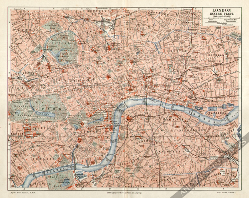 [mapa, 1896 r.] London, Innere Stadt.
