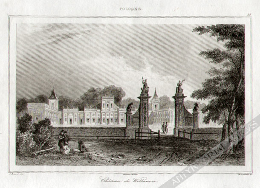 [rycina, 1840] Chateau de Willanow [Warszawa, Pałac w Wilanowie]
