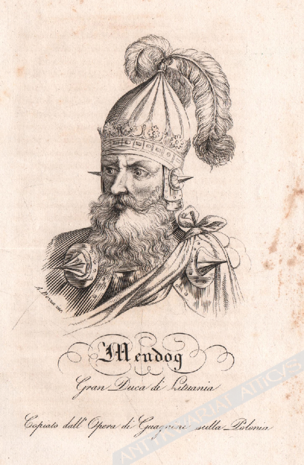 [rycina, 1831] [Mendog - wielki książę litewski ] Mendog Gran Duca di Lituania