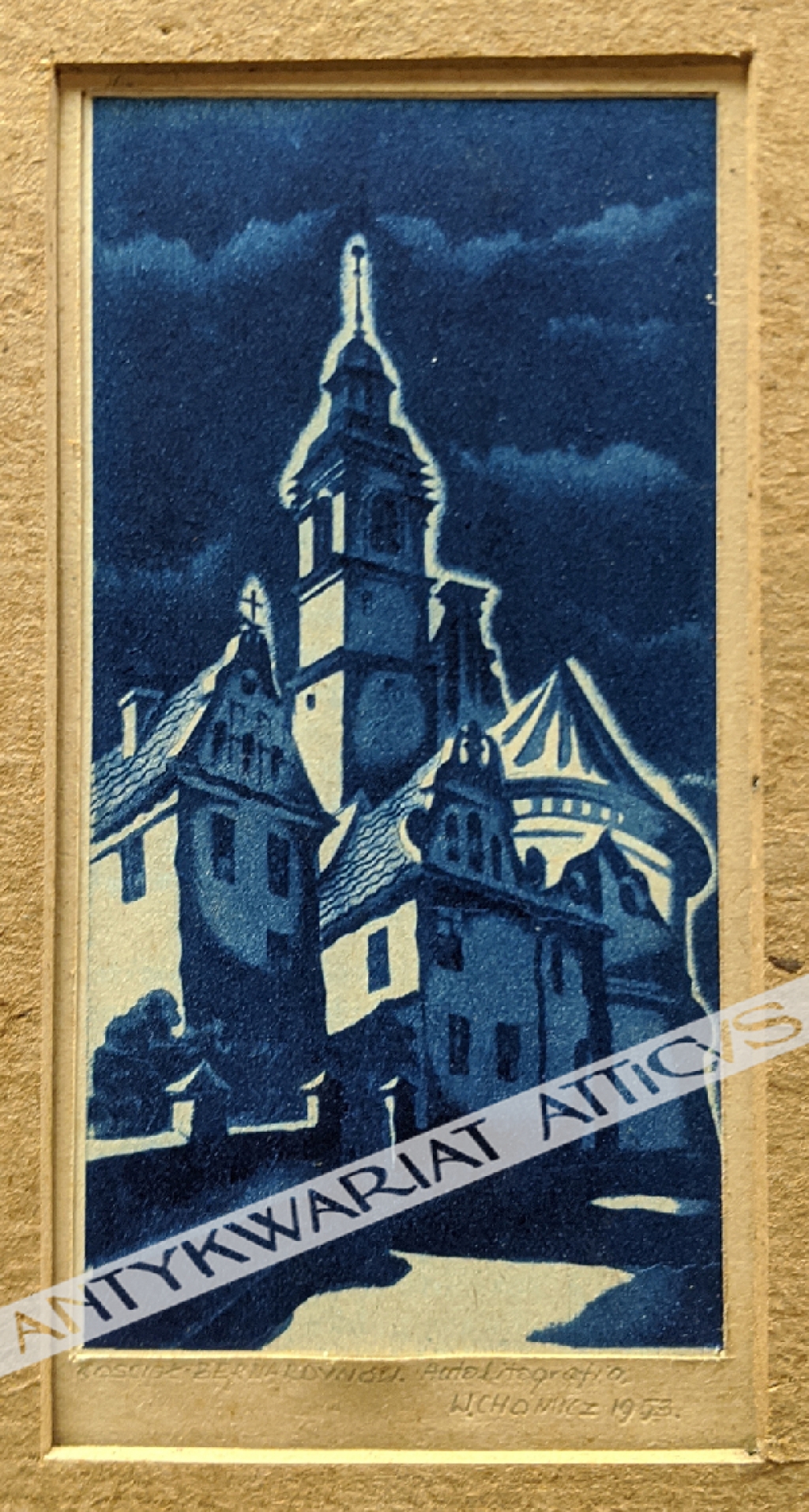 [autolitografia, 1953] Kościół Bernardynów [Lublin]