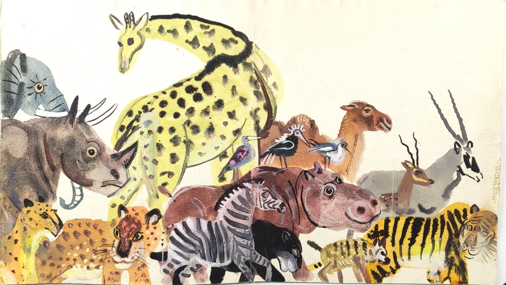 [rysunek, 1979] Skąd się wzięła żyrafia szyja