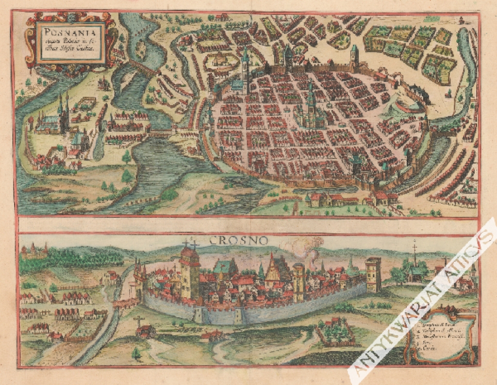 [widok, Poznań, Krosno, 1617] Posnania elegans Poloniae in finibus Silesiae Civitas Crosno