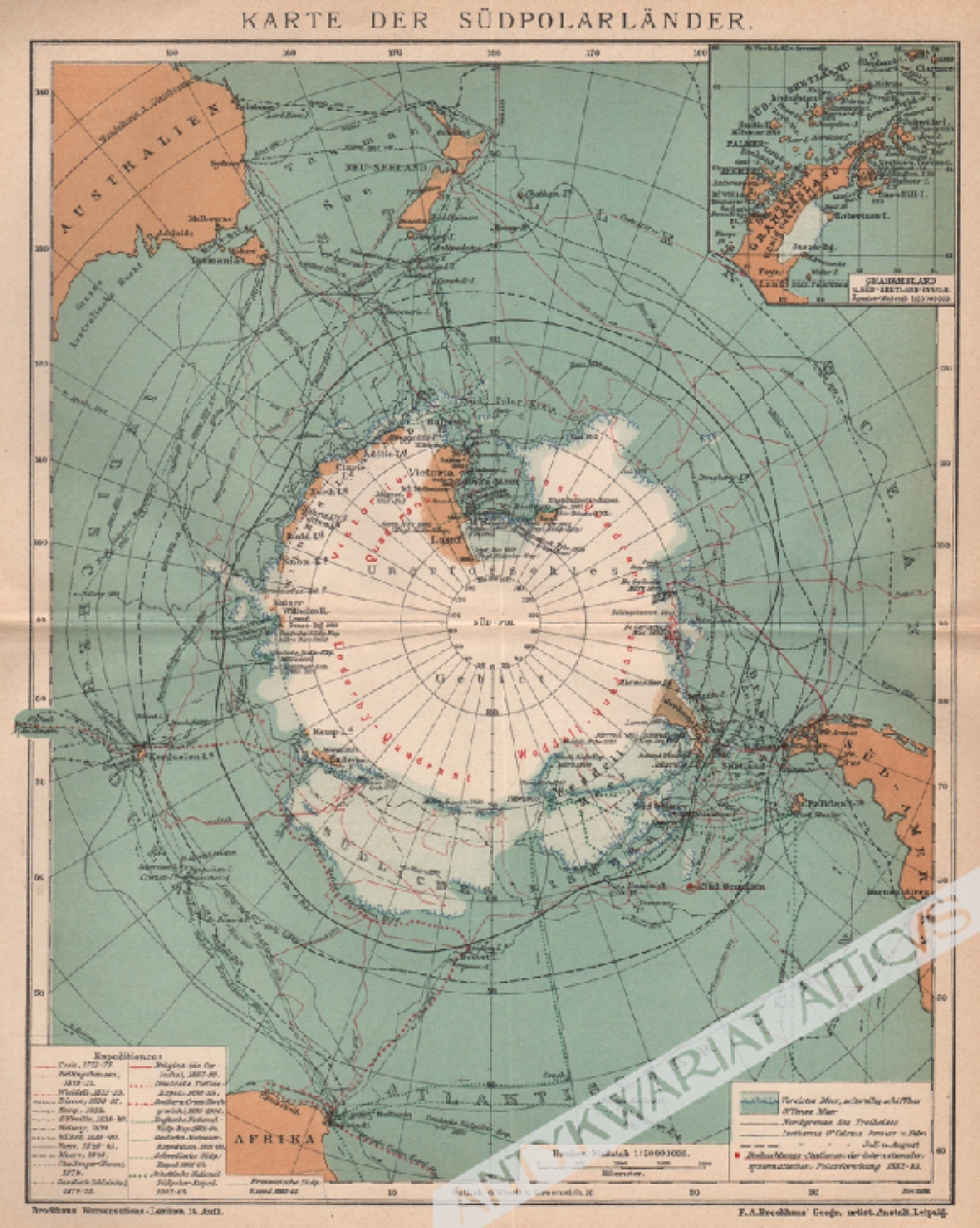 [mapa, 1903] Karte der Sudpolarlander [Antarktyda]