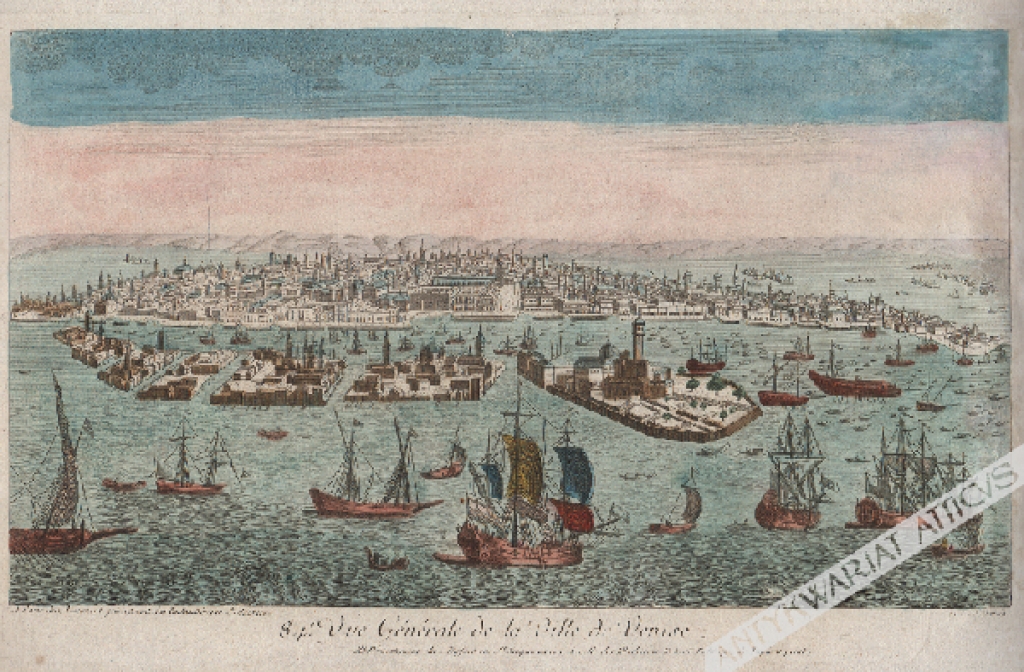 [rycina, ok. 1780] Vue Generale de la Ville de Venise  [widok Wenecji i Lido]
