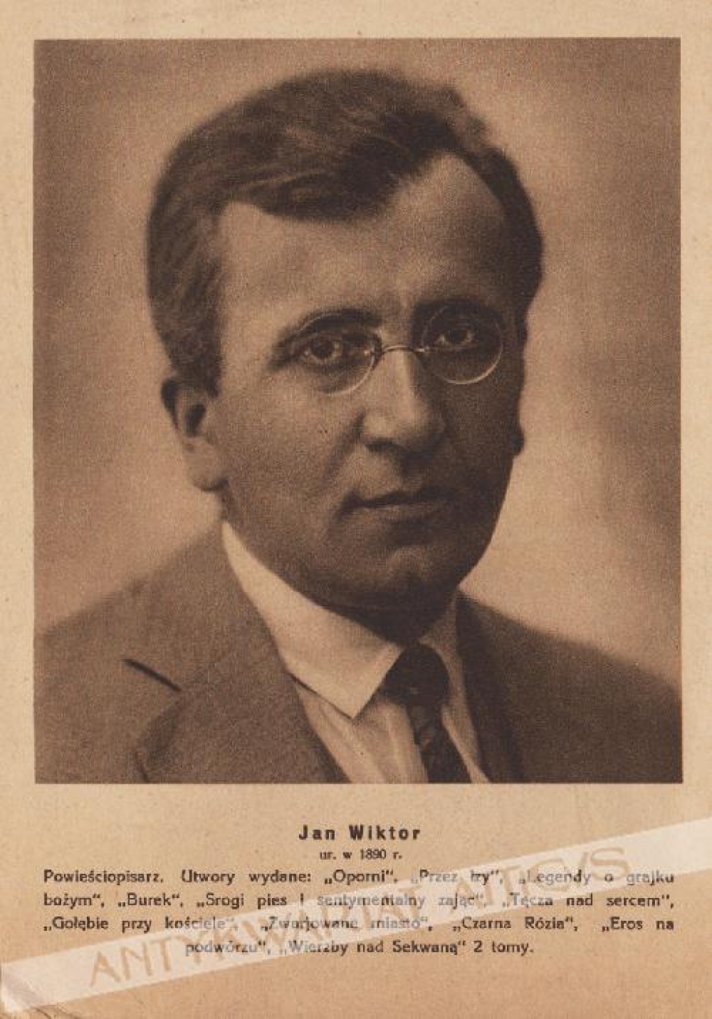 [pocztówka, 1933] Jan Wiktor