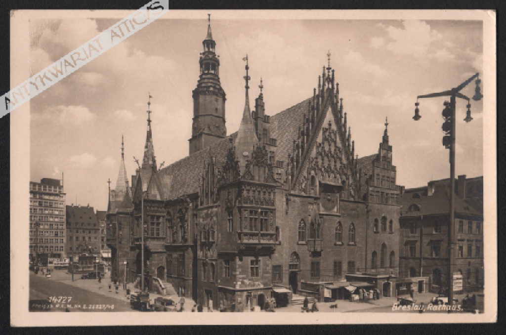 [pocztówka, lata 1930-te] [Wrocław. Ratusz] Breslau, Rathaus