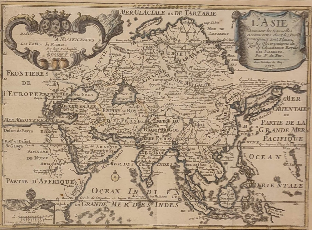 [mapa, Azja, 1717] L'Asie Suivant les Nouvelles Decouvertes dont les Point Principaux Sont Placez Sur les Observations de Mrs. de l'Academie Royale des Sciences