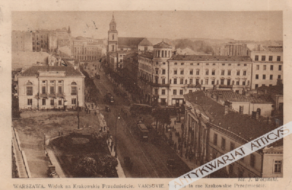 [pocztówka, ok. 1929] Warszawa. Widok na Krakowskie Przedmieście