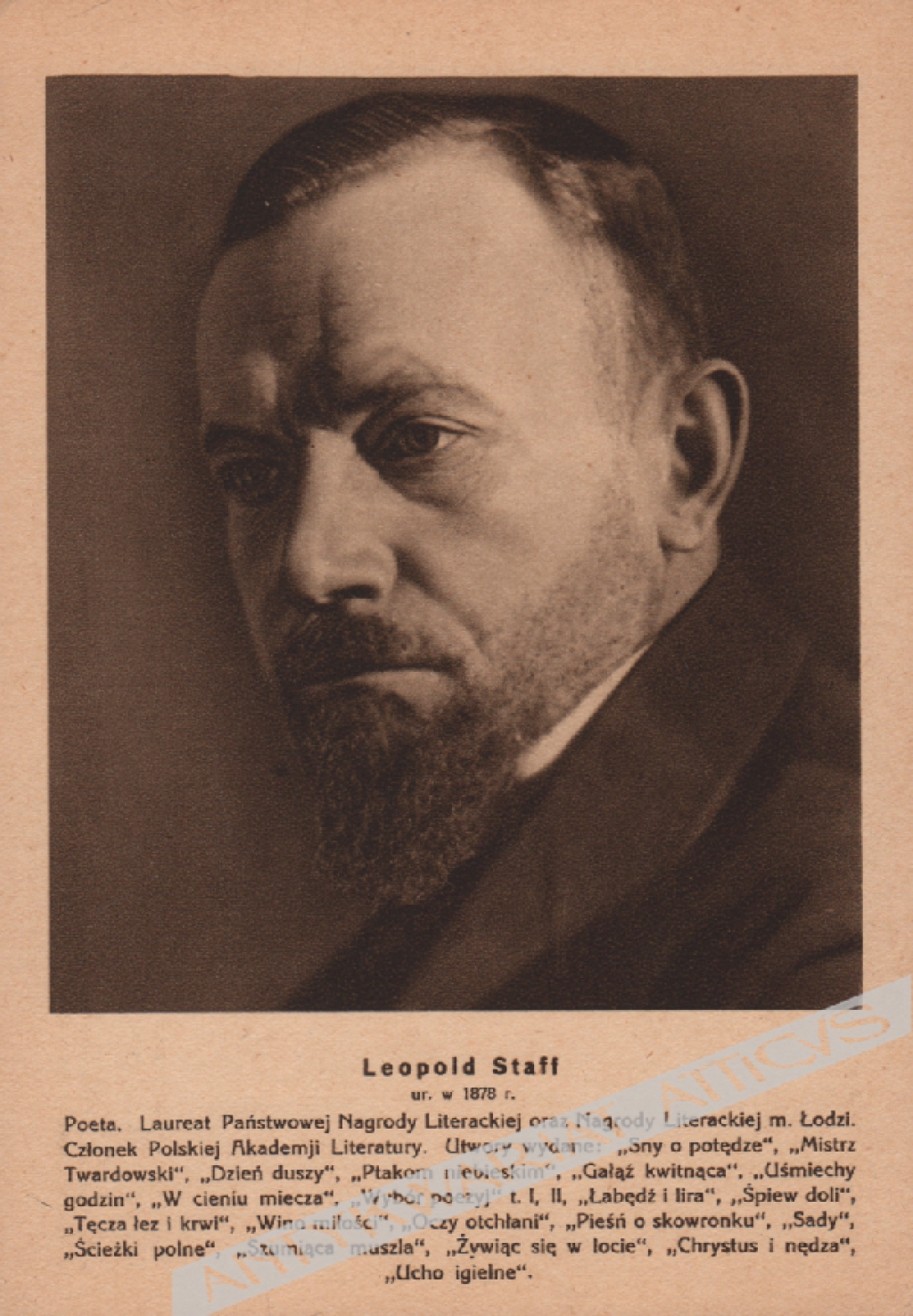 [pocztówka, 1933] Leopold Staff