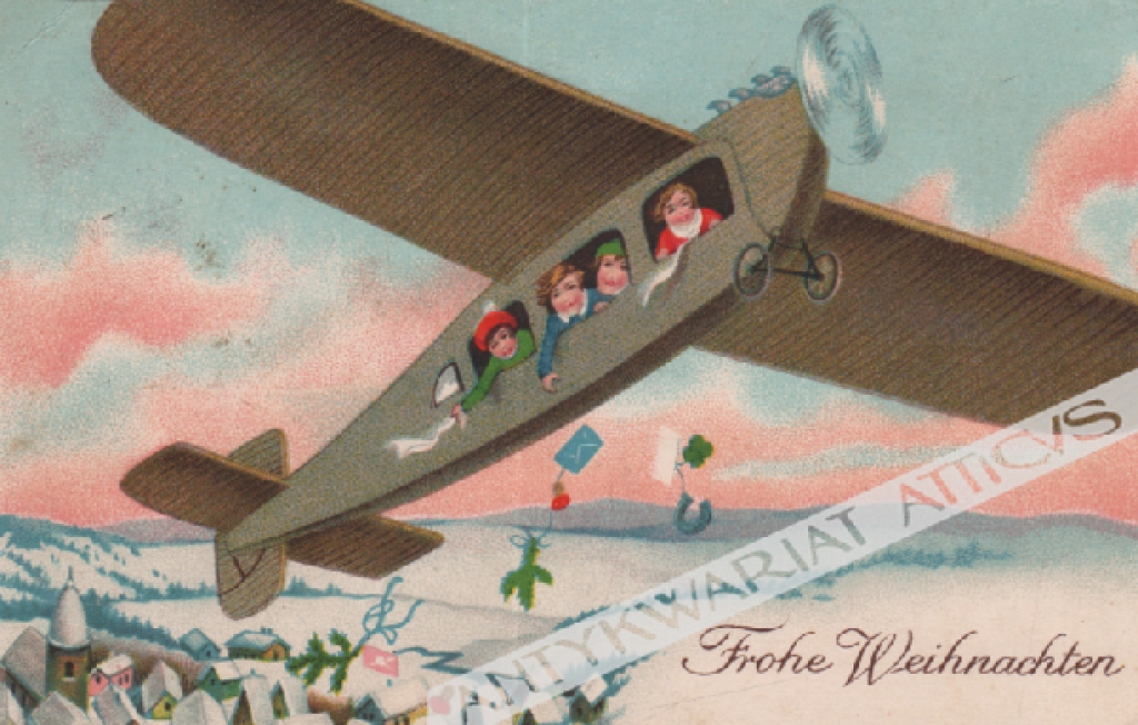 [pocztówka, lata 1920-te] Frohe Weihnachten [Wesołych Świąt]