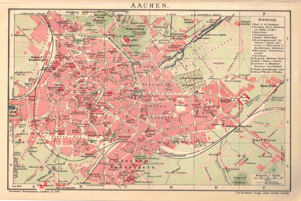 [plan miasta, 1906] Aachen [Akwizgran]